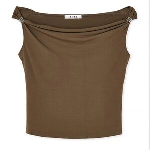 NA-KD Off Shoulder Buckle Detail Top- Large